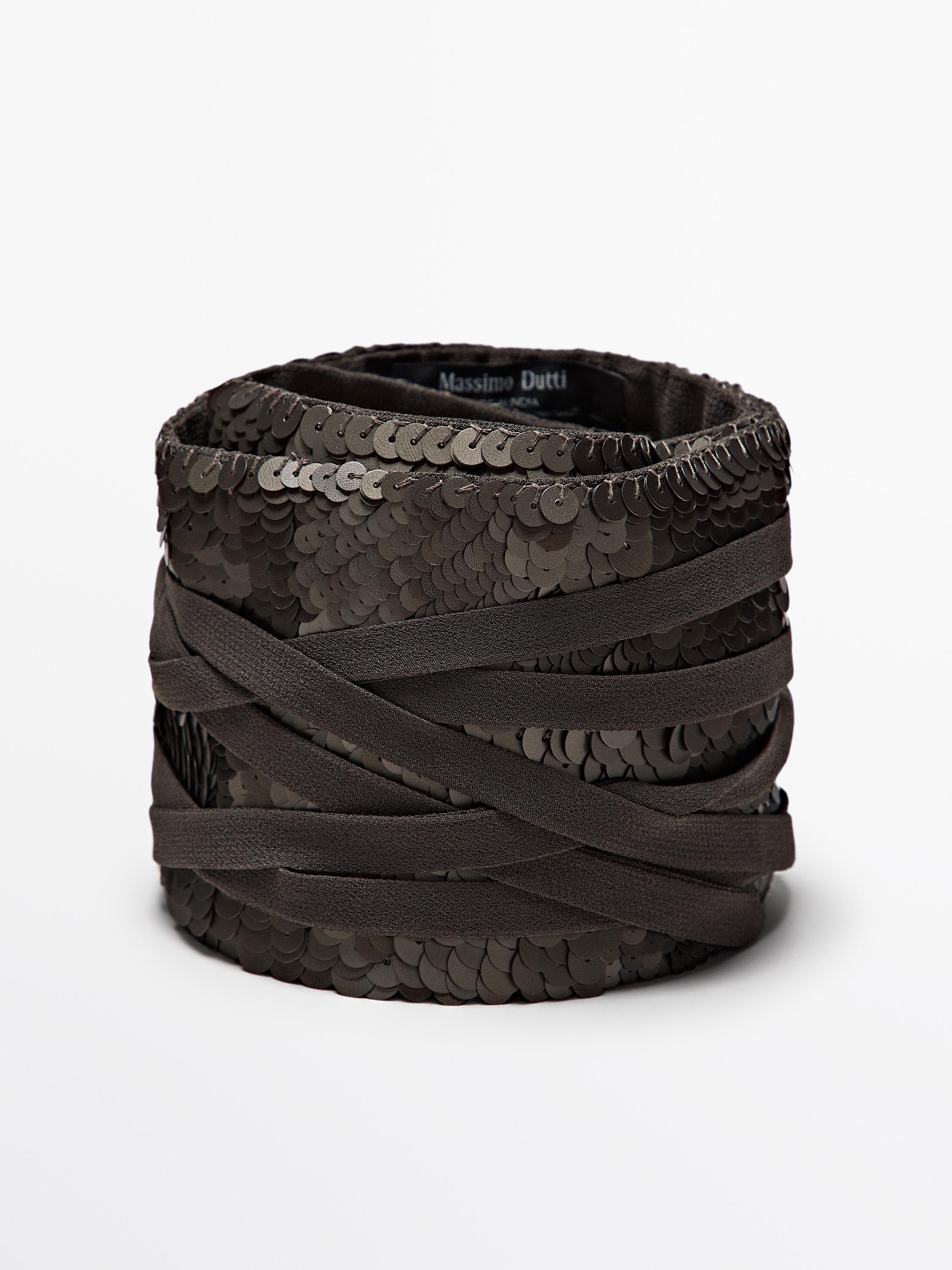 Ceinture large à paillettes